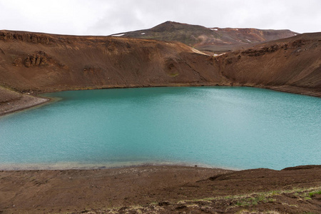 维提岛火山口在 krafla 地热区的看法冰岛