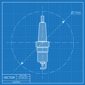 火花塞的蓝图图标