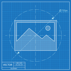蓝图图标的图像照片