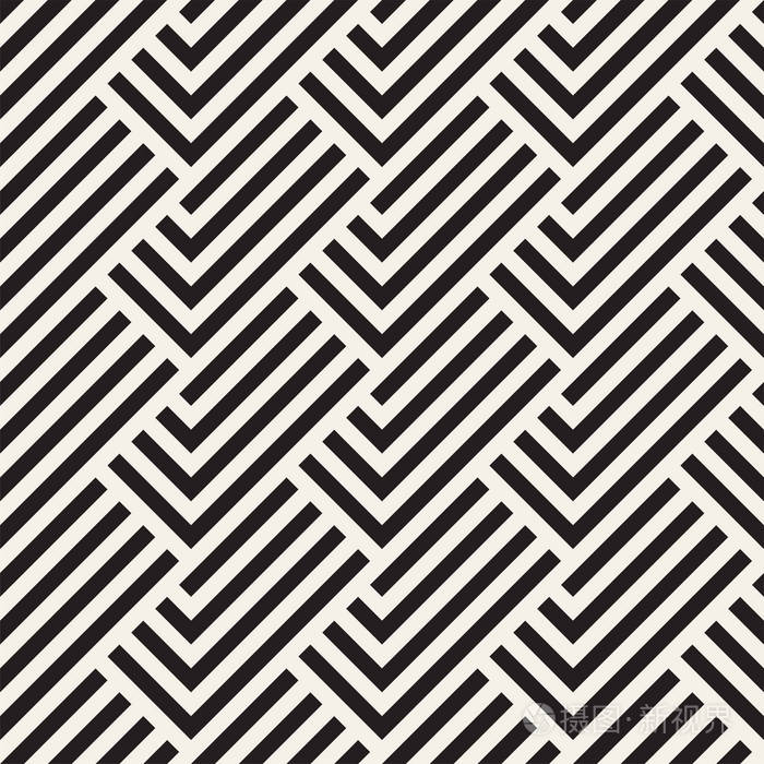 时尚线条格子.民族的单色纹理.抽象的几何背景设计.