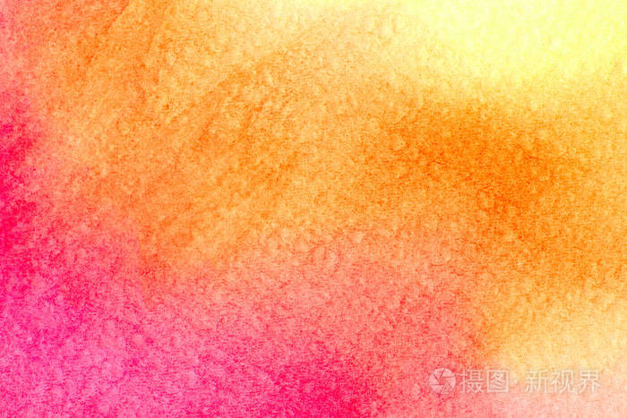 美丽的水彩背景在充满活力的橙色粉红色红黄色.