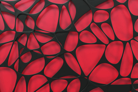 黑色 3d voronoi 有机结构在彩色背景上照片