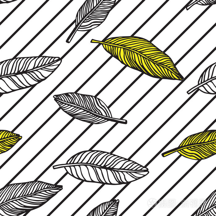 简单无缝热带丛林花卉图案背景插画-正版商用图片0qqs1u-摄图新视界