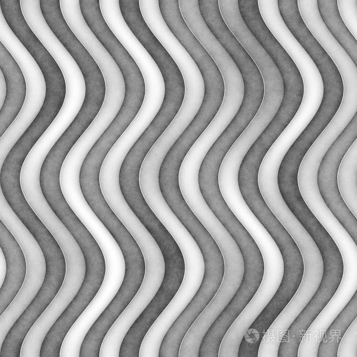光栅无缝的灰度纹理.渐变的波浪线条模式.微妙的抽象背景