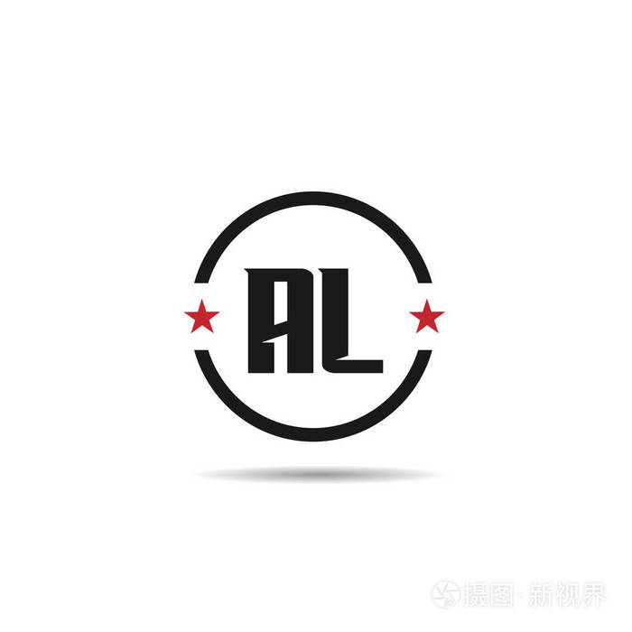 首字母 al 徽标模板设计