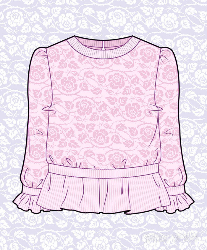 与玫瑰粉红色上衣插画-正版商用图片0qr3sp-摄图新视界