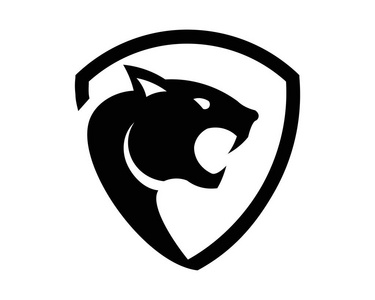 豹剪影豹子, 美洲狮, 豹, 老虎动作剪影.