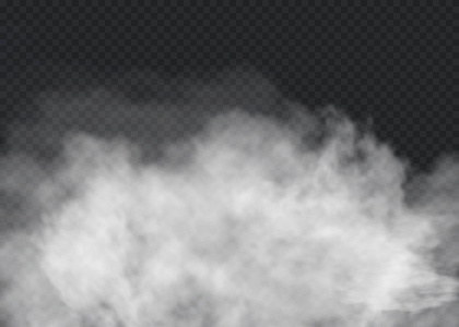 雾或烟孤立透明特殊效果。白色矢量云量 雾或烟雾背景。矢量图