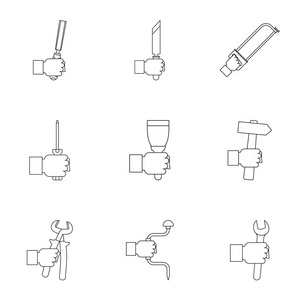 手动工具图标集, 轮廓样式