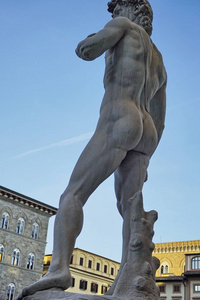 在佛罗伦萨大卫米开朗基罗大卫在旧宫,佛罗伦萨的副本照片