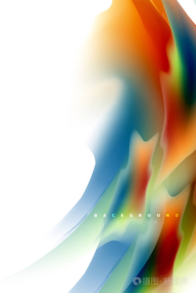 全息流体颜色流动, 彩色液体混合颜色运动概念