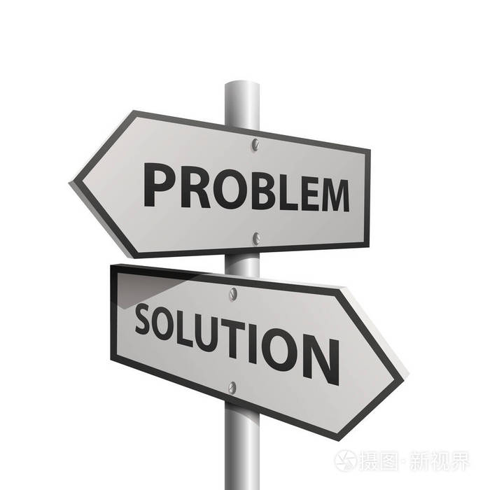 白色背景上的列方向问题解决方案.矢量图