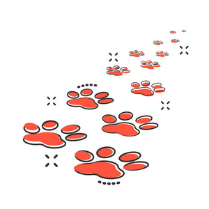 狗, 猫, 熊爪标志插图象形文字.动物足部商业飞溅效果概念照片