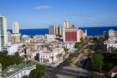 鸟瞰图的市中心哈瓦那，古巴