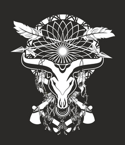 牛头骨纹身照片