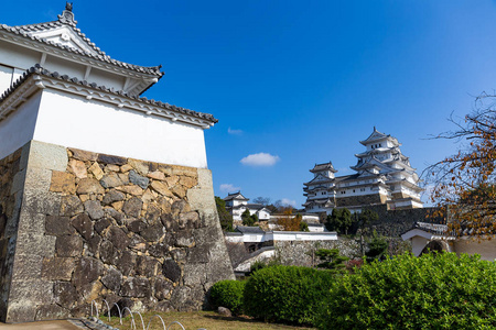 日本 Himeiji 城堡与蓝蓝的天空