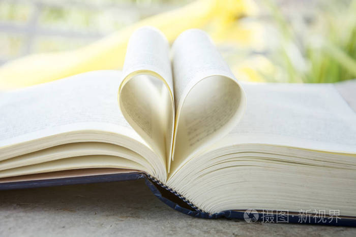 心从书页,旧书,复古风格,贴近心