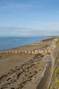 在夏天的海滩 Criccieth 北威尔士英国