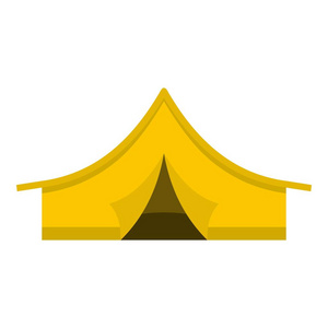 孤立的黄色旅游帐篷图标