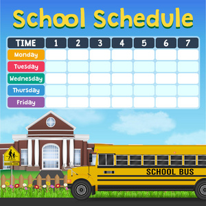 学校课程表时间表与学生项目图片