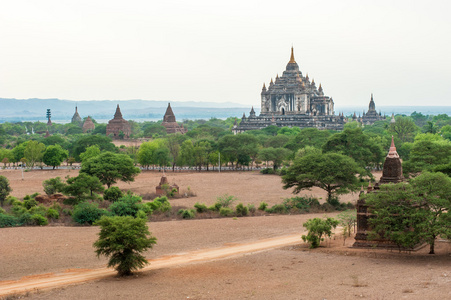 缅甸蒲甘平原宝塔景观