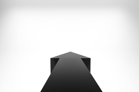 白色背景上带有复制空间的黑色箭头。方向和成功的概念。3d 渲染