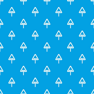 不均匀三角形路标图案无缝蓝