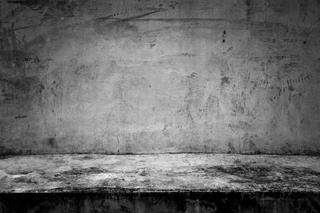 抽象背景黑室暗混凝土墙和地板