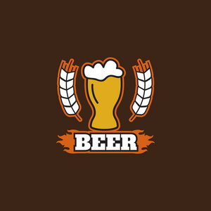 啤酒屋 酒吧 pu 的老式复古徽章标志设计模板