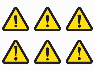 警告符号, 黄色和黑色三角形警告图标