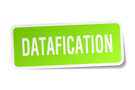 datafication 平方米的白色不干胶标签