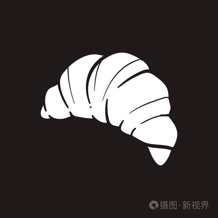 手绘牛角面包矢量插画