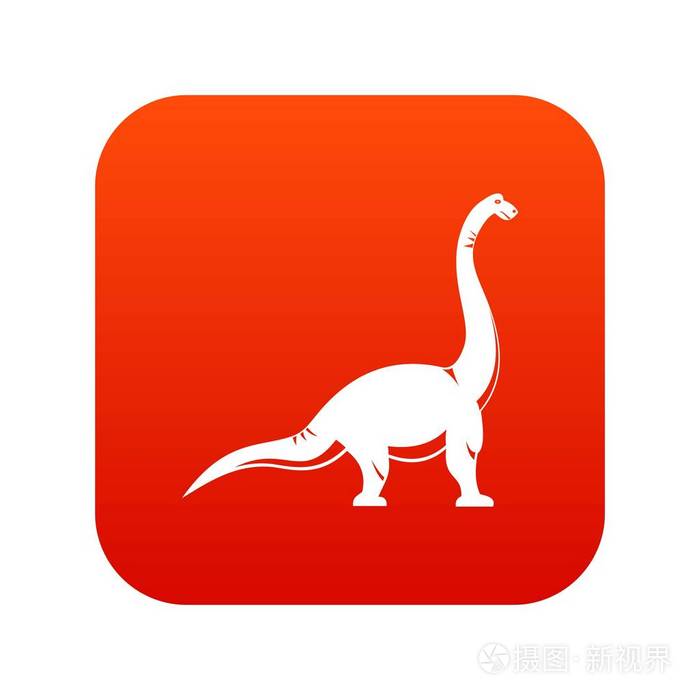 腕龙恐龙图标数字红色