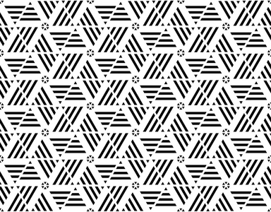 黑色和白色几何线型无缝。矢量说明