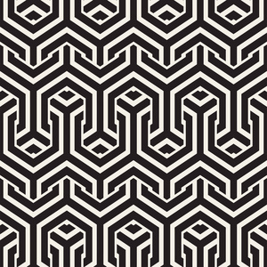 矢量无缝交错图案线条.重复六角点阵的几何背景照片