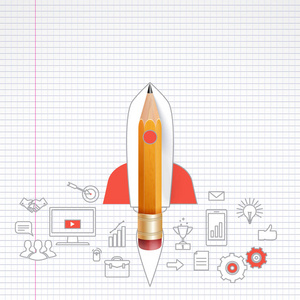火箭飞船发射用的铅笔图片