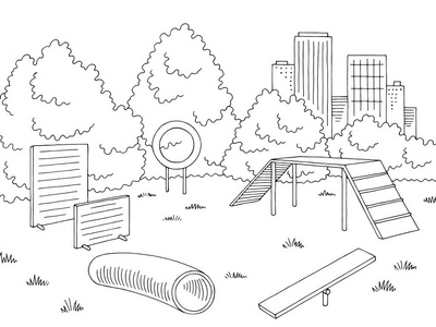 狗公园图片黑白色风景剪影例证载体照片