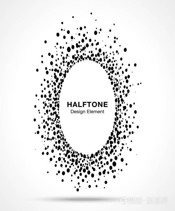 椭圆边界图标使用半色调圆点光栅纹理