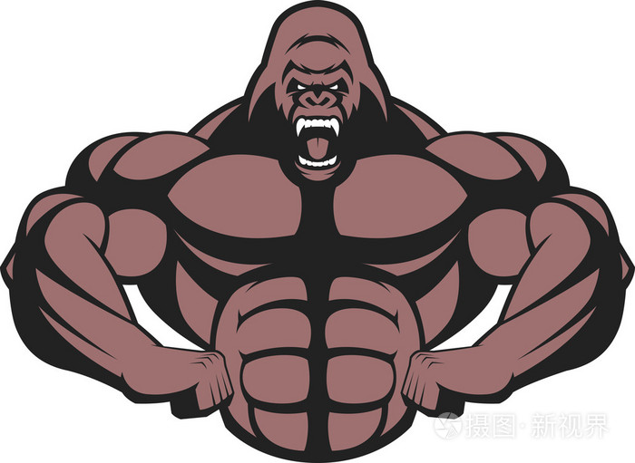 强烈的凶猛大猩猩