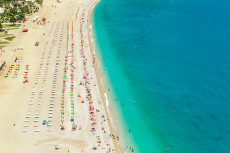 Belcekiz 海滩的壮观的看法, 在 Oludeniz 度假胜地, 土耳其, 地中海海岸