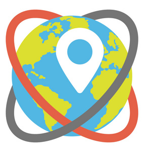 地理信息地理信息系统, 平面图标概念照片