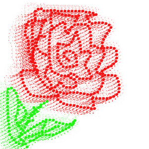 抽象水彩玫瑰花心，喷笔画