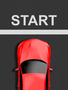 现代通用 brandless 车顶部的开始背景 3d 插图