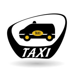 出租车设计。驾驶室的概念。交通图标