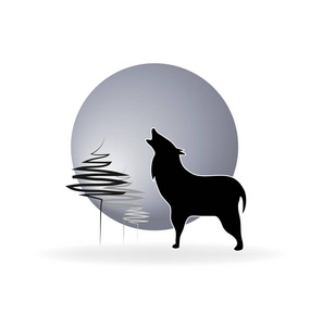 蓝色狼徽标图片