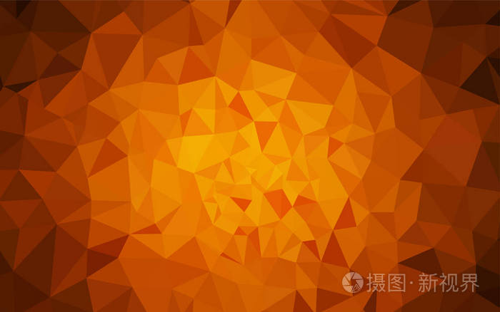 深橙色矢量低聚纹理.闪闪发光的抽象插图与优雅的三角形.