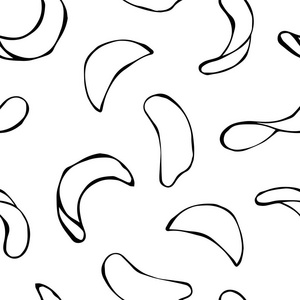 炸土豆条无缝快速食品模式。白色背景涂鸦卡通手绘复古时髦风格素描上孤立的现实矢量图