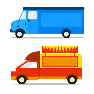 食品卡车图标。食品卡车节
