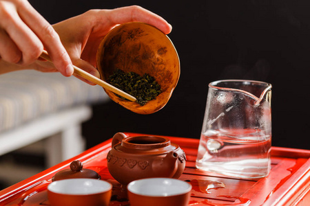 茶道在茶道泡茶的过程照片