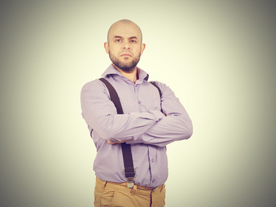 一件衬衫的商人傲慢自大的男人照片